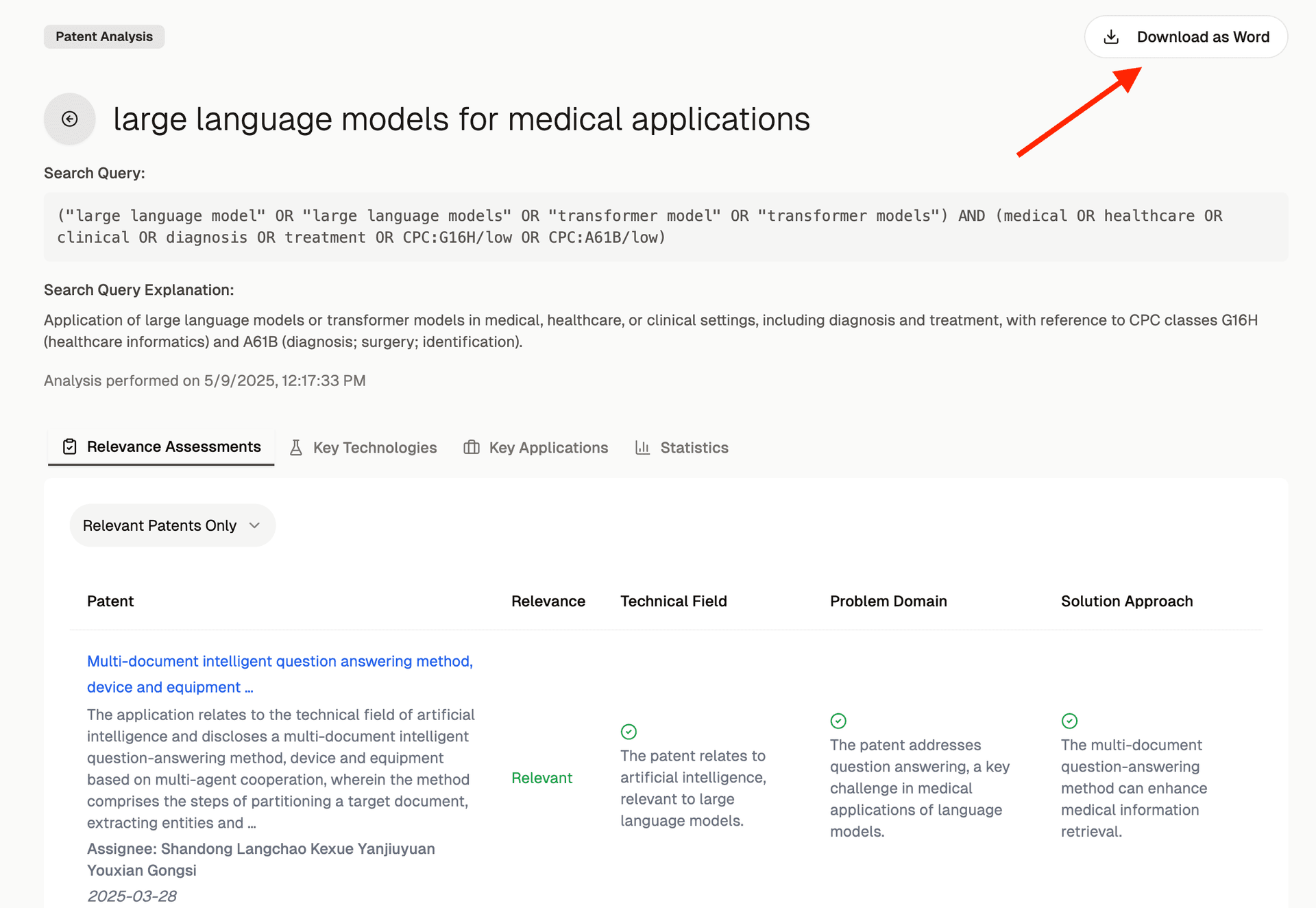 Patent Analysis - Download as Word